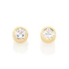 Pendientes solitario con Cristales laminados en Oro 18k