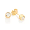 Pendientes solitario con Cristales laminados en Oro 18k