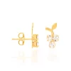 Pendientes Uva con Zirconios infantil laminados en Oro 18k