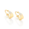 Pendientes Argolla con detalle de Rodio laminados en Oro 18k