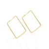 Pendientes Lisos en Cuadro laminados en Oro 18k