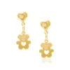 Pendientes Osito laminados en Oro 18k