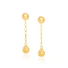 Pendientes Esfera Colgante laminados en Oro 18k