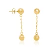 Pendientes Esfera Colgante laminados en Oro 18k