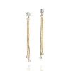 Pendientes Colgantes Largos con Cristal, laminados en Oro 18k