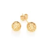 Pendientes Esfera Dorada laminados en Oro 18k