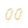 Pendientes Argolla Ondulada laminados en Oro 18k