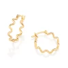 Pendientes Argolla Ondulada laminados en Oro 18k