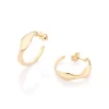 Pendientes Argolla Ondeada laminados en Oro 18k