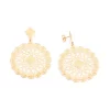 Pendientes Mandala Flor Dorada laminados en Oro 18k