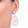 Pendientes Mandala Flor Dorada laminados en Oro 18k