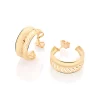 Pendientes Doble Luna laminados en Oro 18k