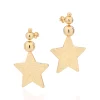 Pendientes Estrella Colgante laminados en Oro 18k