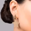 Pendientes Estrella Colgante laminados en Oro 18k