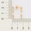 Pendientes Colgantes con 4 Zirconios laminados en Oro 18k