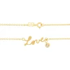 Cadena con Dije Love y con Zirconio laminado en Oro 18k