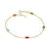 Pulsera con Cristales en Colores laminada en Oro 18k