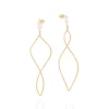 Pendientes Maxi Aros Curvos laminados en Oro 18k