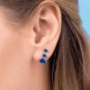 Pendientes Curveados Mar Azul laminados en Oro 18k