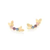 Pendientes Mariposas en Primavera laminados en Oro 18k