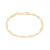 Pulsera eslabones Detallados con Zirconio laminada en Oro 18k