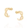 Pendientes Argolla Cromosoma laminados en Oro 18k