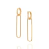 Pendientes Argolla con Cristales y Clip Colgante laminados en Oro 18k