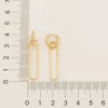 Pendientes Argolla con Cristales y Clip Colgante laminados en Oro 18k