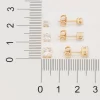 Pendientes Triples con Zirconios, Laminados en Oro 18k