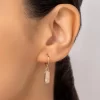 Pendientes Colgantes Chasis de Oro con Zirconios Laminados en Oro 18k