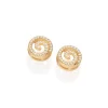 Pendientes Espiral del Viento con Zirconios Laminados en Oro 18k