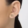 Pendientes Espiral del Viento con Zirconios Laminados en Oro 18k