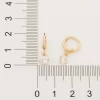 Pendientes de Aro Pequeño con Zirconio Colgantes Laminados en Oro 18k